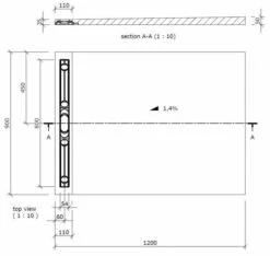 Wedi Fundo Riolito Neo Shower Tray - 1200 X 900mm - 800mm Channel -Perfect Finish 075100004 tech