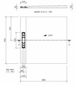 Wedi Fundo Riolito Neo Shower Tray - 900 X 900mm - 300mm Channel 21 Wedi Fundo Riolito Neo Shower Tray - 900 X 900mm - 300mm Channel -Perfect Finish 075100031 tech