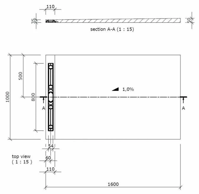 Wedi Fundo Riolito Neo Shower Tray - 1600 X 1000mm - 800mm Channel 11 Wedi Fundo Riolito Neo Shower Tray - 1600 X 1000mm - 800mm Channel - Image 9