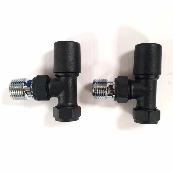 Angled Radiator Valves - Matt Black - Pair - Scudo 6 Angled Radiator Valves - Matt Black - Pair - Scudo - Image 4