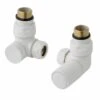 Eastbrook Corner Radiator Valves - Matt White - Pair -Perfect Finish 41.3017