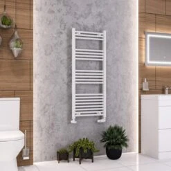 Eastbrook Wendover 1200 X 500mm White Towel Radiator -Perfect Finish 41 1.0016 1
