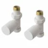 Eastbrook Straight Radiator Valves - Matt White - Pair -Perfect Finish 41 1.3013