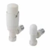 Eastbrook Angled Thermostatic Radiator Valves TRV - White - Inc Lockshield -Perfect Finish 41 4.3023