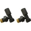Angled Pattern Radiator Valves - Anthracite -Perfect Finish Angled Patterned Radiator Valves Anthracite