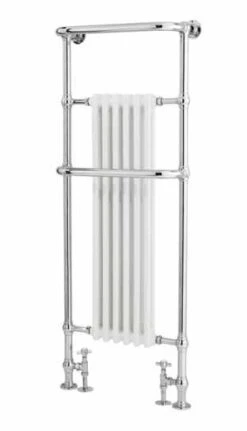 Bayswater Franklyn 1500 X 575mm Traditional Towel Rail - White & Chrome