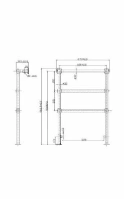 Bayswater Juliet 966 X 676mm Floor Mounted Traditional Towel Rail - Chrome 9 Bayswater Juliet 966 X 676mm Floor Mounted Traditional Towel Rail - Chrome -Perfect Finish BAYR010 TECH
