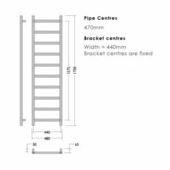 Abacus Elegance Cala Stainless Steel Towel Rail - 1750 X 480mm -Perfect Finish BDLRD 05 10PS TECH rd