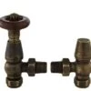 Bayswater Angled Thermostatic Radiator Valve With Lockshield Rounded - Antique Brass -Perfect Finish Bayswater Angled Thermostatic Valves Antique Brass 1