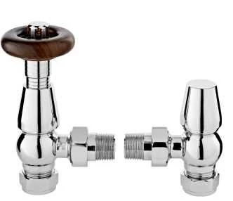 Bayswater Traditional Angled Thermostatic Radiator Valve Set - Rounded - Chrome 3 Bayswater Traditional Angled Thermostatic Radiator Valve Set - Rounded - Chrome