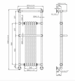 Blenheim Traditional Towel Radiator, 574 X 1362, Chrome & White, Holborn London 1855 7 Blenheim Traditional Towel Radiator, 574 X 1362, Chrome & White, Holborn London 1855 -Perfect Finish Blenheim 574 1362 Frontline Rad Tech
