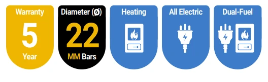 Eastbrook Wendover 800 X 400mm Chrome Curved Towel Radiator 4 Eastbrook Wendover 800 X 400mm Chrome Curved Towel Radiator - Image 2