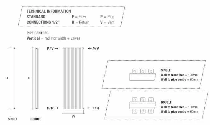 DQ Cube Double 1771 X 400 Vertical Radiator White 6 DQ Cube Double 1771 X 400 Vertical Radiator White - Image 4