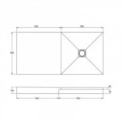 Abacus Raised Tray Wetroom Kit 1 - 1850 X 900mm -Perfect Finish EMAP 05 1005 TECH RD