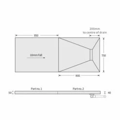 Abacus Raised Linear Wet Room Kit 6L - 1850 X 750mm -Perfect Finish EMK3 05 1807 TECH rd