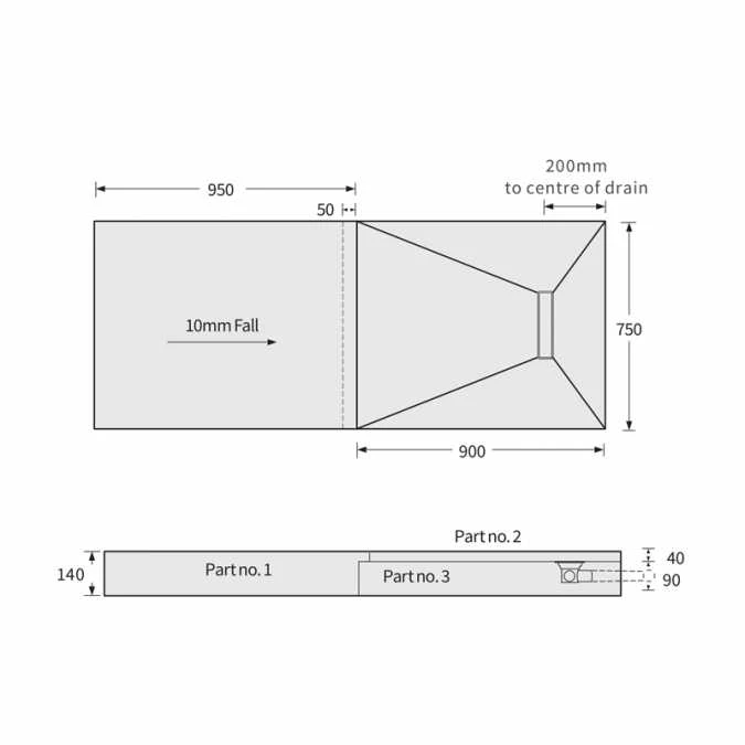 Abacus Raised Linear Wetroom Kit 4L - 1850 X 750mm 5 Abacus Raised Linear Wetroom Kit 4L - 1850 X 750mm - Image 3