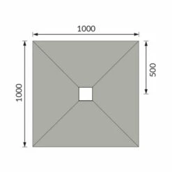 Abacus Elements Level Access Wetroom Kit 1000 X 1000mm Centre Waste -Perfect Finish EMKS CE 1010 TECH