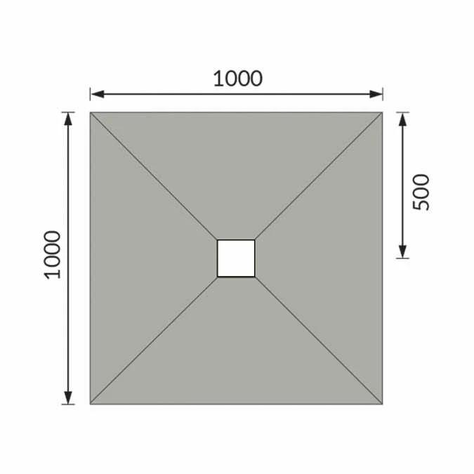 Abacus Tileable Square Shower Tray 1000 X 1000mm Centre Drain 9 Abacus Tileable Square Shower Tray 1000 X 1000mm Centre Drain - Image 7
