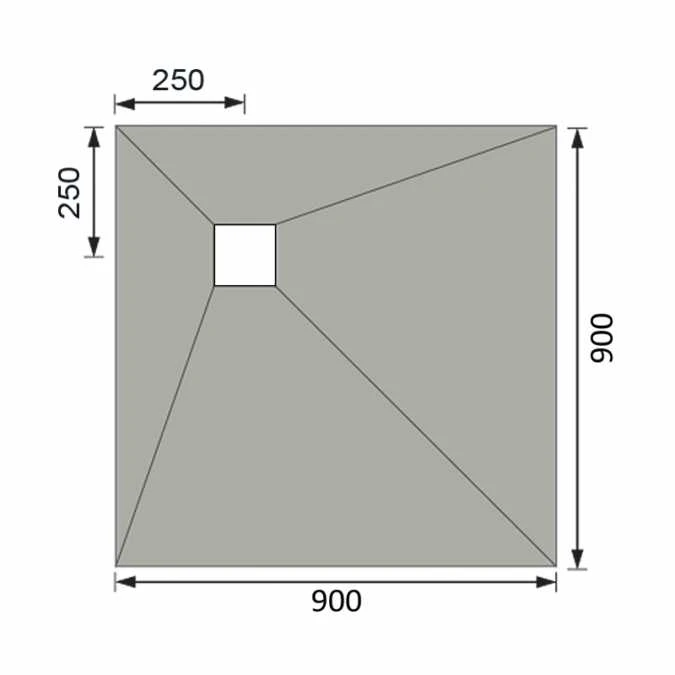 Abacus Tileable Square Shower Tray 900 X 900mm Corner Drain 9 Abacus Tileable Square Shower Tray 900 X 900mm Corner Drain - Image 7
