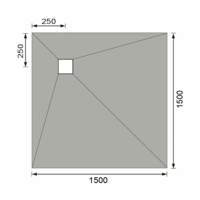 Abacus Tileable Square Shower Tray 1500 X 1500mm Corner Drain 9 Abacus Tileable Square Shower Tray 1500 X 1500mm Corner Drain - Image 7