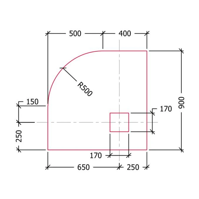 Abacus Level Access 500 Radius Quadrant Wet Room Shower Tray Kit - 900 X 900mm 6 Abacus Level Access 500 Radius Quadrant Wet Room Shower Tray Kit - 900 X 900mm - Image 4