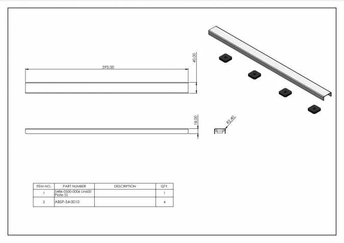 Elements Linear Waste Cover 600mm In Stainless Steel By Abacus 6 Elements Linear Waste Cover 600mm In Stainless Steel By Abacus - Image 4