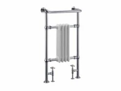 Radley Traditional Towel Radiator, 493 X 963, Chrome & White, Holborn London 1855