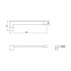 Abacus Wetroom Glass Chrome Inline Support Arm -Perfect Finish GCGN 01 0005 tech
