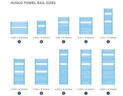 Hugo2 1212 X 500mm Towel Radiator - Chrome - High Heat Output - Tissino 17 Hugo2 1212 X 500mm Towel Radiator - Chrome - High Heat Output - Tissino -Perfect Finish Hugo2 Rail Sizes 15