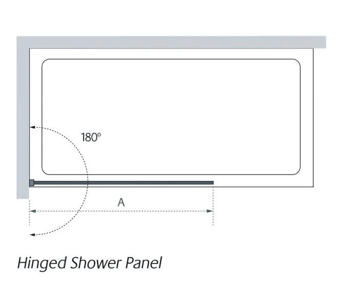 Alassio 800mm Hinged Wetroom Screen 8mm Glass - Lakes Showering Spaces Coastline 6 Alassio 800mm Hinged Wetroom Screen 8mm Glass - Lakes Showering Spaces Coastline - Image 4