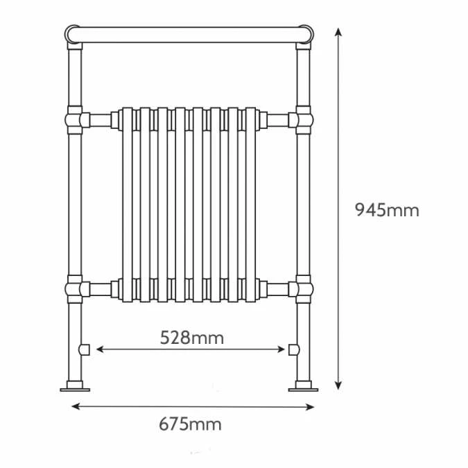 Crown Traditional Bathroom Radiator 675 X 945mm - Kartell 5 Crown Traditional Bathroom Radiator 675 X 945mm - Kartell - Image 3
