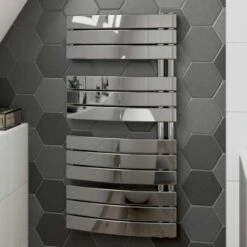 Orpington Curved Panel Ladder Radiator 550 X 1080 X 49mm - Chrome -Perfect Finish Orpington Chrome Radiator Lifestyle