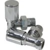 Angled Pattern Radiator Valves - Chrome -Perfect Finish Pattern Radiator Valves Chrome