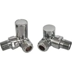 Corner Pattern Radiator Valves - Chrome