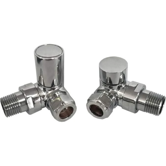 Corner Pattern Radiator Valves - Chrome 3 Corner Pattern Radiator Valves - Chrome