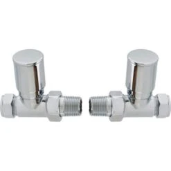 Straight Pattern Radiator Valves - Chrome