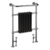 Burlington Trafalgar Chrome/Black Traditional Bathroom Radiator 642 X 235 X 950mm -Perfect Finish R1 CHR BLA