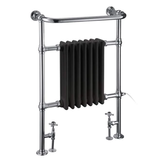 Burlington Trafalgar Chrome/Black Traditional Bathroom Radiator 642 X 235 X 950mm 3 Burlington Trafalgar Chrome/Black Traditional Bathroom Radiator 642 X 235 X 950mm