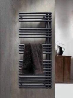 Redroom Omnia Anthracite Left Hand Towel Radiator - 1161 X 496mm