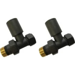 Straight Pattern Radiator Valves - Anthracite