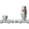 Straight Round Thermostatic Radiator Valves - Chrome -Perfect Finish Straight Round Thermostatic Radiator Valves Chrome