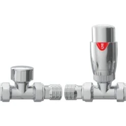 Straight Round Thermostatic Radiator Valves - Chrome