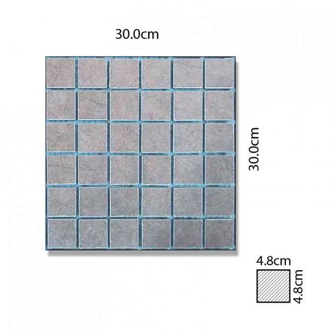 Abacus Direct Porcelain Fino Mosaic Tile Grey - 4.8cm - 300 X 300mm 3 Abacus Direct Porcelain Fino Mosaic Tile Grey - 4.8cm - 300 X 300mm