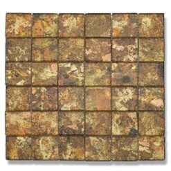 Abacus Bronze & Black Glass Mosaic Tile Sheet 300 X 300mm