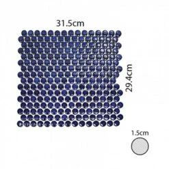 Abacus Round Blue Glass Mosaic Tile - 315 X 294mm Box Of 10 Sheets -Perfect Finish TLSM 20 1005 IMAGE rubberduck