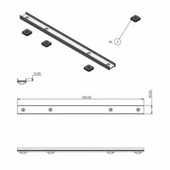 Abacus Elements Linear Wetroom 600mm Tileable Waste Cover -Perfect Finish Tileable Waste EMTW 25 1010 Tech