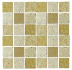 Abacus Travertine Marble Large Mosaic Mixed Colour Sheet 30 X 30cm Box Of 5