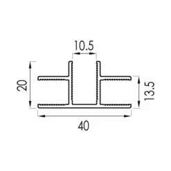 Abacus X Series T Shaped Wetroom Glass Channel -Perfect Finish VEGX 80 0135 TECH rd 1