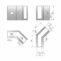 Abacus Vessini X Series 45 Degree Jointing Clamp Chrome -Perfect Finish VEGX 82 0315 TECH rd
