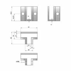 Abacus Vessini X Series T Piece Glass Jointing Clamp -Perfect Finish VEGX 82 0320 TECH rd
